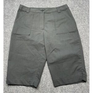 Slazenger Shorts Womens 10 Black Bermuda Golf Stretch Chino Walking Pockets Logo